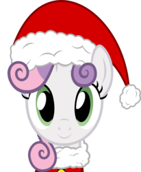 Size: 6979x8464 | Tagged: safe, artist:pink1ejack, part of a set, sweetie belle, g4, absurd resolution, cute, female, hat, looking at you, santa hat, simple background, smiling, solo, transparent background, vector