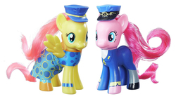 Size: 1600x900 | Tagged: safe, admiral fairy flight, fluttershy, general flash, pinkie pie, g4, testing testing 1-2-3, ancient wonderbolts uniform, brushable, irl, photo, toy