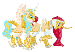 Size: 2519x1762 | Tagged: safe, artist:chimajra, oc, oc only, alicorn, pony, unicorn, curved horn, female, horn, mare, simple background, solar empire, transparent background, vector