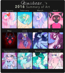 Size: 1000x1128 | Tagged: safe, artist:niniibear, oc, oc only, pony, art summary, awesome, black, blue, cute, fluffy, magenta, pink, purple, red, solo, summary