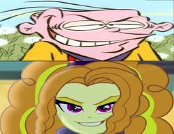 Size: 935x720 | Tagged: safe, edit, edited screencap, screencap, adagio dazzle, equestria girls, g4, my little pony equestria girls: rainbow rocks, comparison, ed edd n eddy, eddy (ed edd n eddy), evil face, honor thy ed, wrong aspect ratio