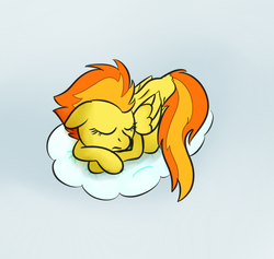 Size: 950x900 | Tagged: safe, artist:yakoshi, spitfire, g4, cloud, female, sleeping, solo