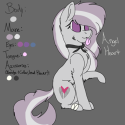 Size: 2000x2000 | Tagged: safe, artist:brokensilence, oc, oc only, oc:angel heart, earth pony, pony, :p, bandage, clothes, cute, female, fluffy, high res, reference sheet, solo, tongue out
