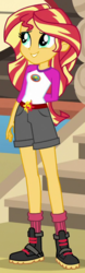 Size: 258x832 | Tagged: safe, screencap, sunset shimmer, equestria girls, g4, my little pony equestria girls: legend of everfree, boots, clothes, cropped, cute, female, legs, shimmerbetes, shorts, socks, solo