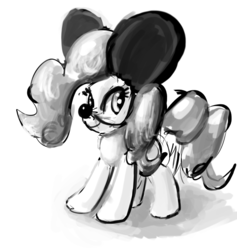 Size: 732x772 | Tagged: safe, artist:xbi, pinkie pie, earth pony, pony, g4, female, grayscale, mickey mouse, monochrome, solo