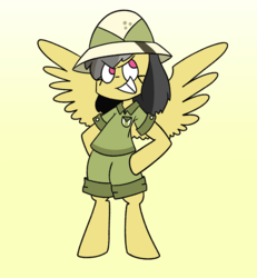 Size: 1376x1486 | Tagged: safe, artist:typhwosion, daring do, pegasus, semi-anthro, g4, female, grin, smiling, solo, spread wings