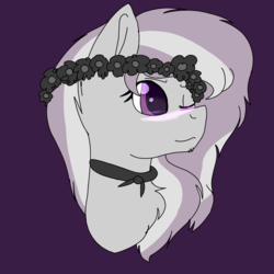 Size: 2000x2000 | Tagged: safe, artist:brokensilence, oc, oc only, oc:angel heart, pony, blushing, bust, cute, female, floral head wreath, flower, high res, mare, one eye closed, solo