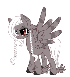 Size: 1024x1130 | Tagged: safe, artist:peachesandcreamated, oc, oc only, pegasus, pony, braid, female, mare, simple background, solo, transparent background, winged hooves