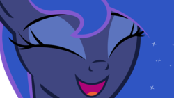 Size: 14876x8368 | Tagged: safe, artist:cyanlightning, derpibooru exclusive, princess luna, do princesses dream of magic sheep, g4, absurd resolution, close-up, cute, female, happy, lunabetes, open mouth, simple background, smiling, solo, transparent background, vector