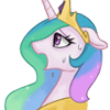 Size: 100x100 | Tagged: safe, artist:pohwaran, princess celestia, g4, animated, female, gif, gif for breezies, icon, picture for breezies, solo, sweat