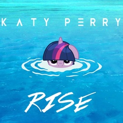 Size: 800x800 | Tagged: dead source, safe, artist:penguinsn1fan, twilight sparkle, g4, album, album cover, cover, female, katy perry, parody, rise, rise (song), solo, song reference, water