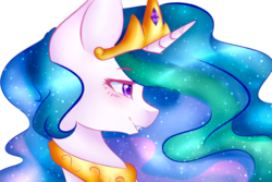 Size: 1024x683 | Tagged: safe, artist:angelic-shield, artist:prettyshinegp, princess celestia, g4, collaboration, female, grin, smiling, solo