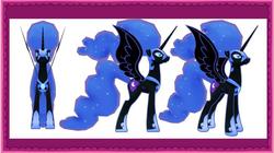 Size: 815x456 | Tagged: safe, gameloft, nightmare moon, g4, 3d, 3d model, concept art, female, reference sheet, solo