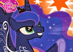 Size: 1215x871 | Tagged: safe, princess luna, g4, female, fim logo, my little pony logo, solo, traditional royal canterlot voice