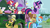 Size: 1024x576 | Tagged: safe, screencap, daring do, moondancer, rainbow dash, twilight sparkle, alicorn, pony, g4, comparison, twilight sparkle (alicorn)