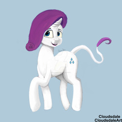 Size: 1600x1600 | Tagged: safe, artist:cloudsdaleart, rarity, g4, female, long tail, smiling, solo