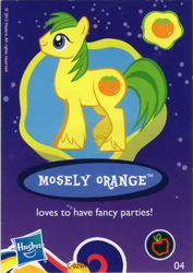 Size: 747x1055 | Tagged: safe, mosely orange, uncle orange, blind bag, card, irl, photo, solo, toy