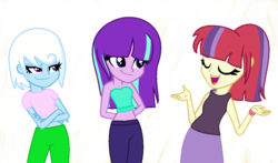 Size: 1122x660 | Tagged: safe, artist:fuffila, artist:kingbases, moondancer, starlight glimmer, trixie, equestria girls, g4, alternate hairstyle, alternate universe, base used, belly button, counterparts, equestria girls-ified, midriff, simple background, transparent background, trio, twilight's counterparts