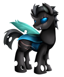 Size: 2262x2721 | Tagged: safe, artist:pridark, oc, oc only, changeling, changeling oc, high res, scar, simple background, solo, transparent background