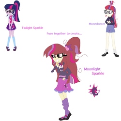 Size: 1000x1000 | Tagged: safe, artist:doraemonfan4life, artist:selenaede, moondancer, sci-twi, twilight sparkle, equestria girls, g4, base used, equestria girls-ified, fusion, multiple arms