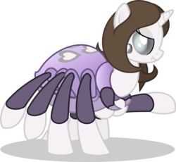 Size: 1280x1179 | Tagged: safe, artist:nxzc88, oc, oc only, oc:pyrisa miracles, monster pony, original species, spider, spiderpony, fangs, simple background, solo, species swap, transparent background