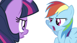 Size: 1280x720 | Tagged: safe, artist:kittenlover75, rainbow dash, twilight sparkle, g4, looking at each other, simple background, transparent background, vector