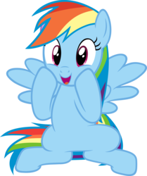 Size: 5027x6000 | Tagged: safe, artist:slb94, rainbow dash, pegasus, pony, g4, absurd resolution, cute, dashabetes, excited, female, happy, mare, oh my gosh, open mouth, open smile, simple background, smiling, solo, transparent background, vector