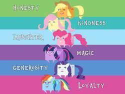 Size: 1024x768 | Tagged: safe, artist:gimpy10145, applejack, fluttershy, pinkie pie, rainbow dash, rarity, twilight sparkle, alicorn, pony, g4, box ponies, elements of harmony, mane six, twilight sparkle (alicorn), vector, wallpaper