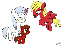Size: 2000x1500 | Tagged: safe, artist:loomx, earth pony, pegasus, pony, unicorn, aqua teen hunger force, foal, frylock, master shake, meatwad, ponified, simple background, transparent background