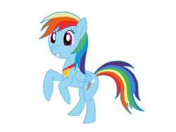 Size: 1600x1200 | Tagged: safe, artist:franzeir, rainbow dash, pony, g4, female, medal, rearing, simple background, solo, white background