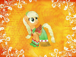 Size: 1600x1199 | Tagged: safe, artist:riofluttershy, artist:theshadowstone, applejack, earth pony, pony, g4, clothes, dress, female, gala dress, solo