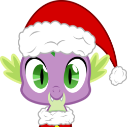 Size: 6979x6943 | Tagged: safe, artist:pink1ejack, spike, dragon, g4, absurd resolution, christmas, hat, holiday, looking at you, male, santa hat, simple background, solo, transparent background, vector