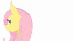 Size: 1280x720 | Tagged: safe, artist:ogebo-go, fluttershy, pony, g4, animated, female, gif, simple background, solo, turned head, white background
