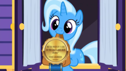 Size: 640x360 | Tagged: safe, edit, edited screencap, screencap, trixie, pony, unicorn, g4, to where and back again, avatar the last airbender, female, mare, medal, solo, to saddlebags and back again