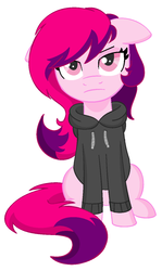 Size: 781x1308 | Tagged: safe, anonymous artist, oc, oc only, oc:blade keeper, pony, actually pretty good, clothes, floppy ears, hoodie, solo