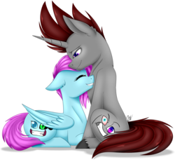Size: 1024x948 | Tagged: safe, artist:whitehershey, oc, oc only, oc:crazy surprise, oc:lion braveheart, pony, duo, simple background, transparent background