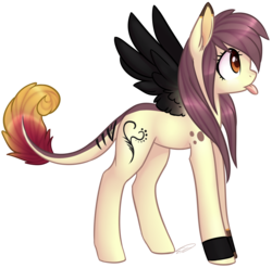 Size: 1325x1308 | Tagged: safe, artist:doekitty, oc, oc only, oc:denine, pegasus, pony, female, mare, solo, tongue out