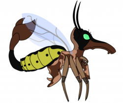 Size: 1024x859 | Tagged: safe, artist:cyn-ner, oc, oc only, insect, insect wings, scorpionfly, simple background, solo, transparent background
