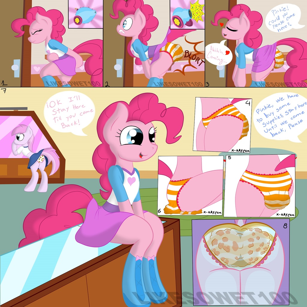 Scat panties girls 1319076 - questionable, artist:likesowet100, pinkie pie, piña colada, pony,  semi-anthro, g4, accident, clopfic in the comments, clothes, comic, female,  fetish, frilly underwear, high res, messing, midriff, need to poop, panties,  pantypoop, poop,