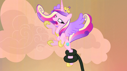 Size: 1920x1080 | Tagged: safe, screencap, princess cadance, pony, tatzlwurm, g4, three's a crowd, 1080p, cloud, faic, female, mare, solo