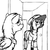 Size: 600x600 | Tagged: safe, artist:thebathwaterhero, oc, oc only, oc:cold file, oc:tyra, pegasus, pony, zebra, cyoa:semantic error, amputee, cyberpunk, cyoa, duo, ear piercing, earring, female, jewelry, male, mare, piercing, prosthetic limb, prosthetics, story included