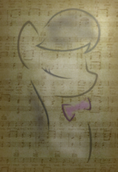 Size: 1058x1549 | Tagged: safe, artist:arvaus, octavia melody, earth pony, pony, g4, abstract, bust, female, minimalist, music notes, portrait, sheet music, solo