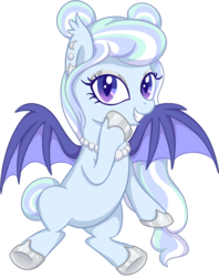 Size: 912x1152 | Tagged: safe, artist:thebowtieone, oc, oc only, oc:pearl nacre, bat pony, pony, colored pupils, female, jewelry, mare, necklace, pearl necklace, simple background, solo, transparent background