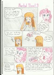 Size: 1700x2338 | Tagged: safe, artist:brianchoobrony-artie, pinkie pie, human, g4, andrea libman, comic, script, shocked, traditional art