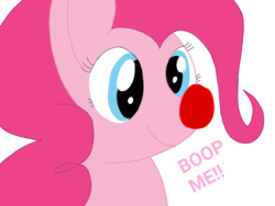 Size: 1600x1200 | Tagged: safe, artist:toyminator900, derpibooru exclusive, pinkie pie, earth pony, pony, g4, boop, clown nose, cute, diapinkes, female, imminent boop, red nose, simple background, solo, transparent background