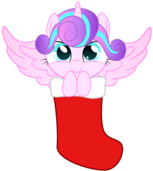 Size: 847x944 | Tagged: safe, artist:spellboundcanvas, princess flurry heart, pony, g4, christmas, clothes, cute, female, flurrybetes, hearth's warming eve, simple background, solo, stockings, transparent background