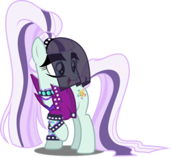 Size: 5000x4570 | Tagged: safe, artist:dashiesparkle, coloratura, earth pony, pony, g4, the mane attraction, .svg available, absurd resolution, bracelet, clothes, countess coloratura, female, jewelry, simple background, solo, spiked wristband, transparent background, vector, veil, wristband