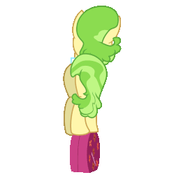 Size: 1000x1004 | Tagged: safe, artist:jeatz-axl, chickadee, ms. peachbottom, earth pony, pony, g4, animated, eyes closed, female, gif, simple background, solo, spinning, transparent background