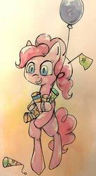 Size: 992x1812 | Tagged: safe, artist:awk44, pinkie pie, earth pony, pony, g4, balloon, female, smiling, solo, traditional art