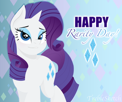 Size: 4500x3766 | Tagged: safe, artist:treblesketchofficial, rarity, pony, g4, absurd resolution, female, looking at you, rarity day, solo